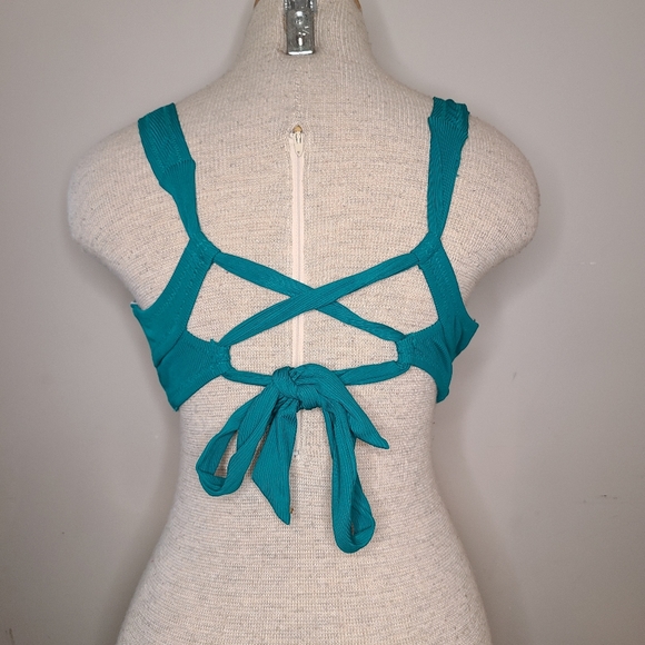 NWOT Shade & Shore 34DD Turquoise bikini top - Picture 2 of 2